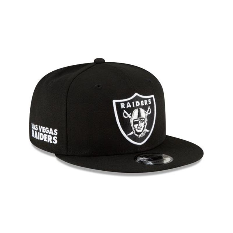 NFL Las Vegas Raiders Logo Mix 9Fifty Snapback (INA2705) - Black New Era Caps